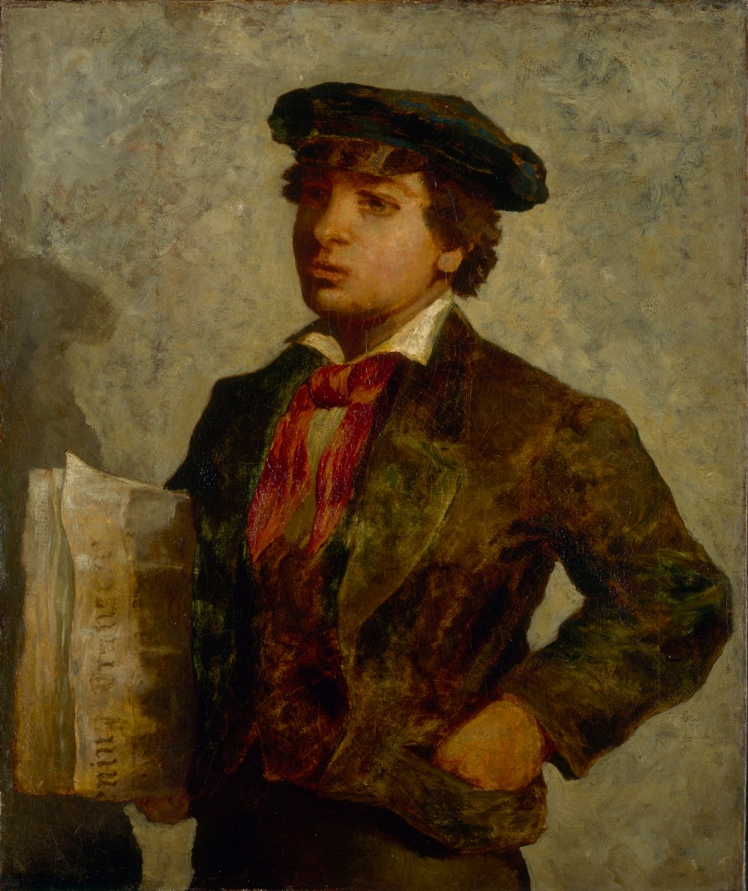 Avisdreng, 1869. af Edward Mitchell Bannister