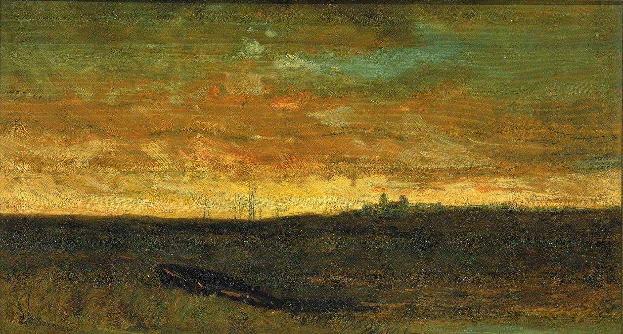 Solnedgangsscene af Edward Mitchell Bannister
