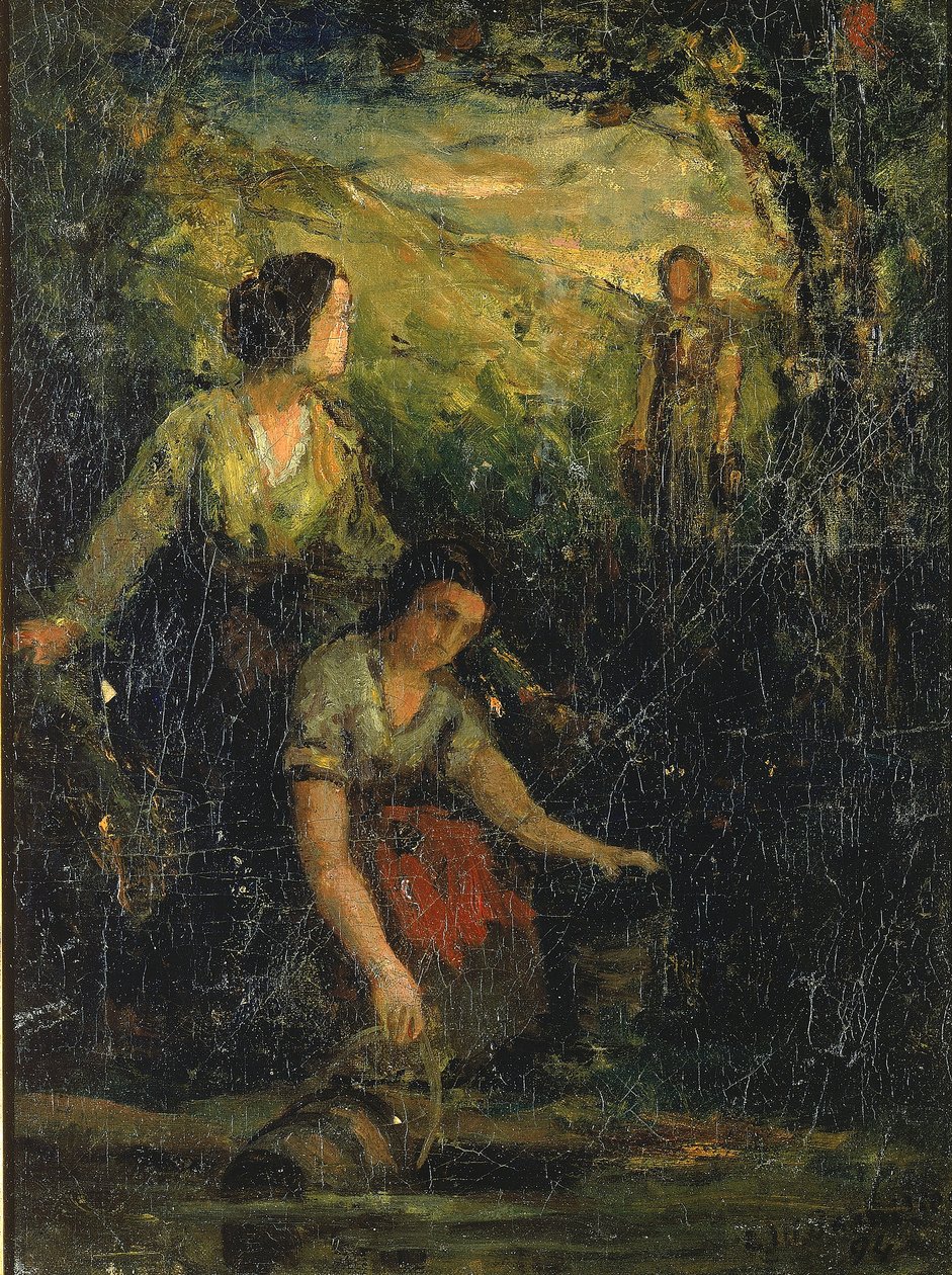 The Drinking Pool (tre kvinder ved vandet) af Edward Mitchell Bannister