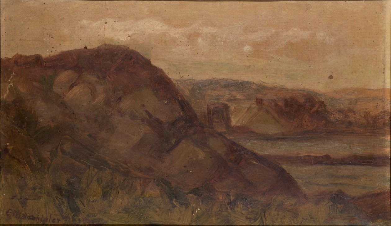 Uden titel (landskab med klipper) af Edward Mitchell Bannister