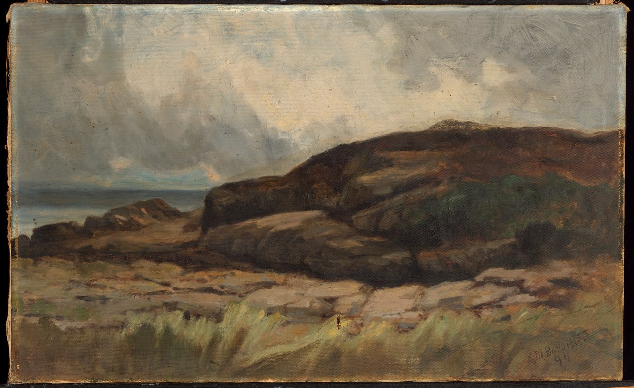 Uden titel (landskab med klipper) af Edward Mitchell Bannister