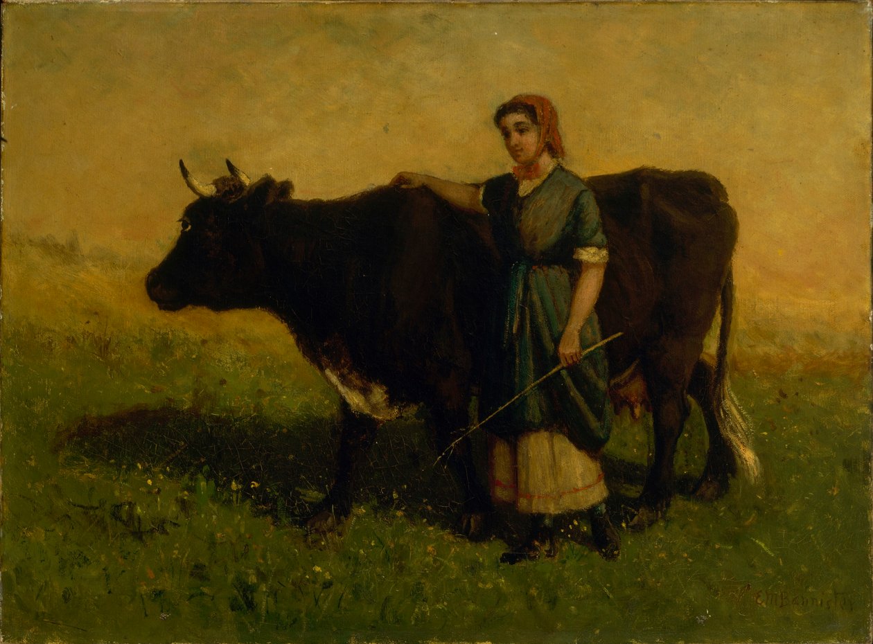 Uden titel (kvinde går med ko) af Edward Mitchell Bannister