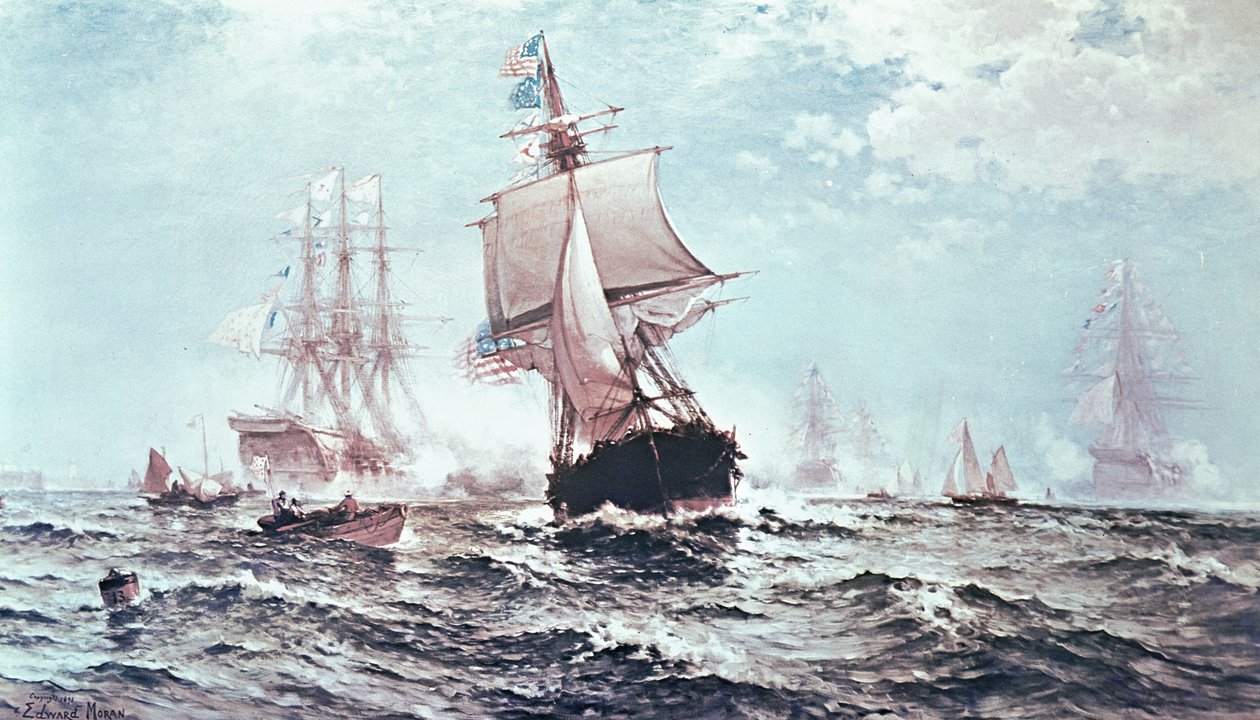 Første anerkendelse af Stars and Stripes af Edward Moran