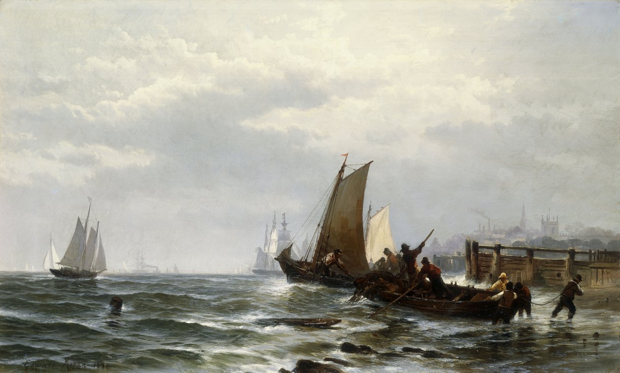Newcastle ved Delaware, 1872 af Edward Moran