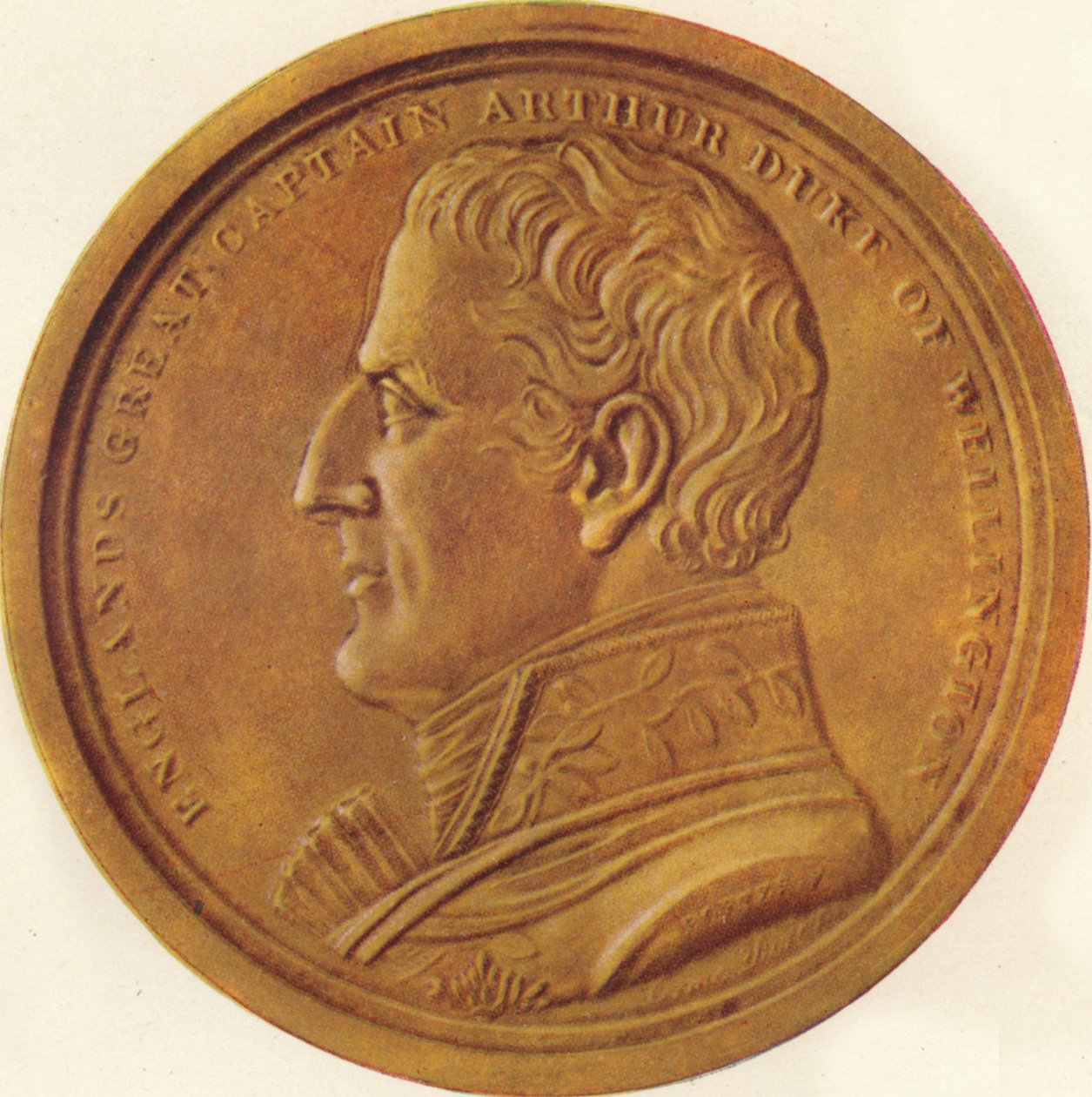 Englands store kaptajn Arthur Duke of Wellington - Souvenirmedalje, 1815 1910 af Edward Orme