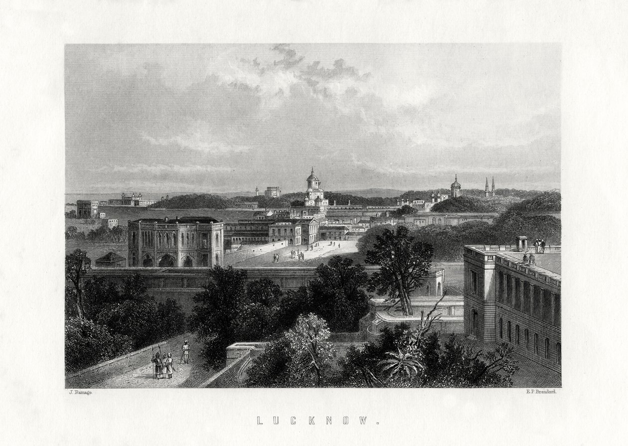 Lucknow, hovedstad i staten Uttar Pradesh, Indien, 1800-tallet af Edward Paxman Brandard