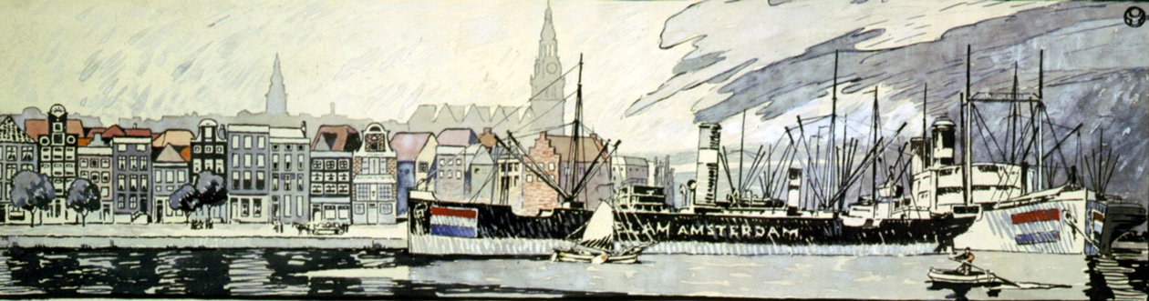 Holland og hendes skibe. Akvarel af Edward Penfield af Edward Penfield