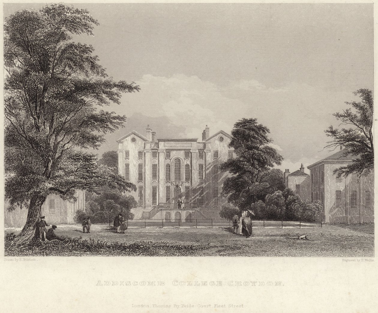 Addiscombe College i Croydon (gravering) af Edward Pritchett