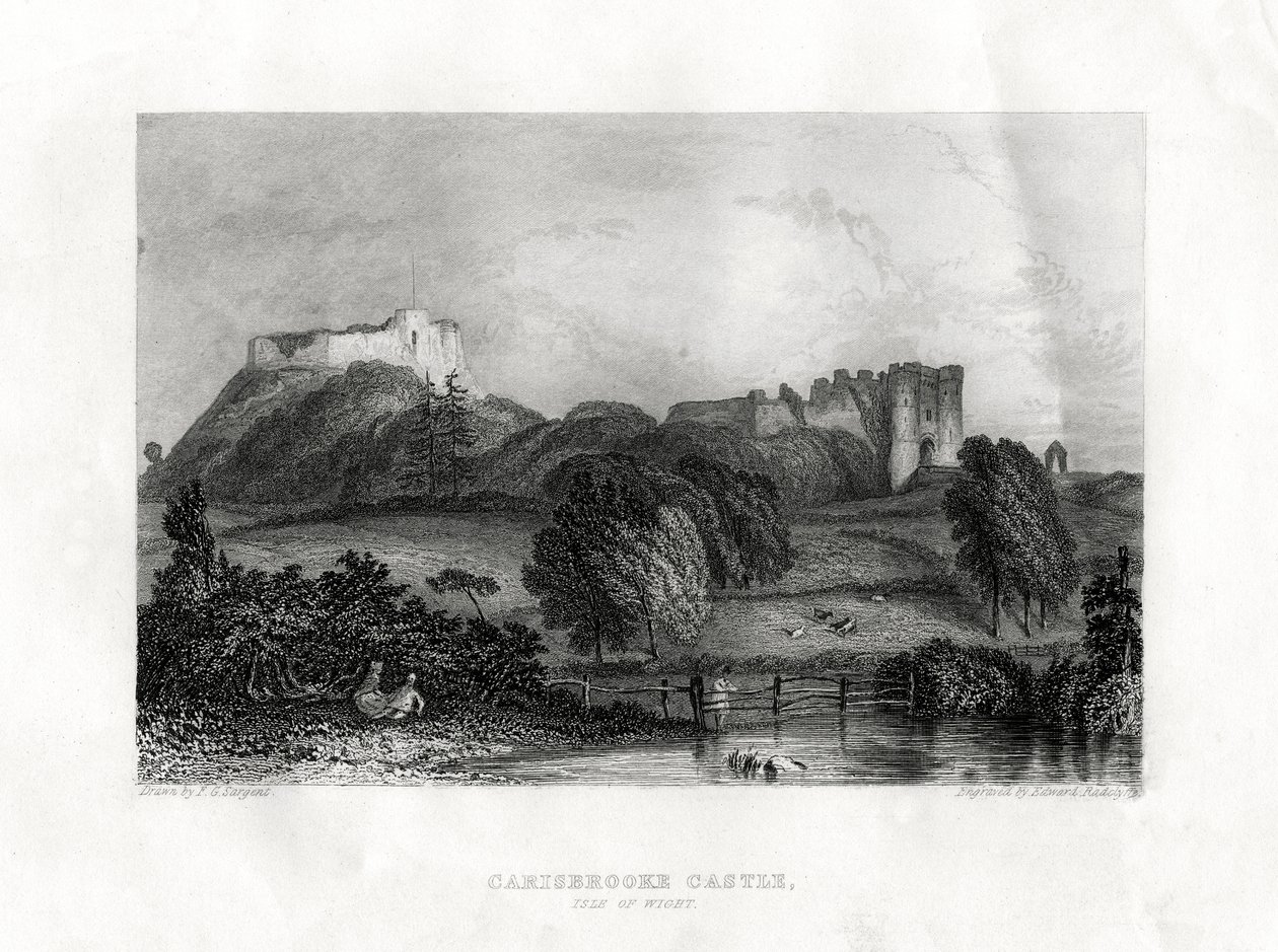 Carisbrooke Castle, Newport, Isle of Wight, 1860 af Edward Radclyffe