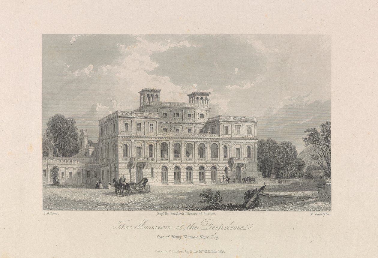 Palæet ved Deepdene. Sæde for Henry Thomas Hope, Esq. af Edward Radclyffe