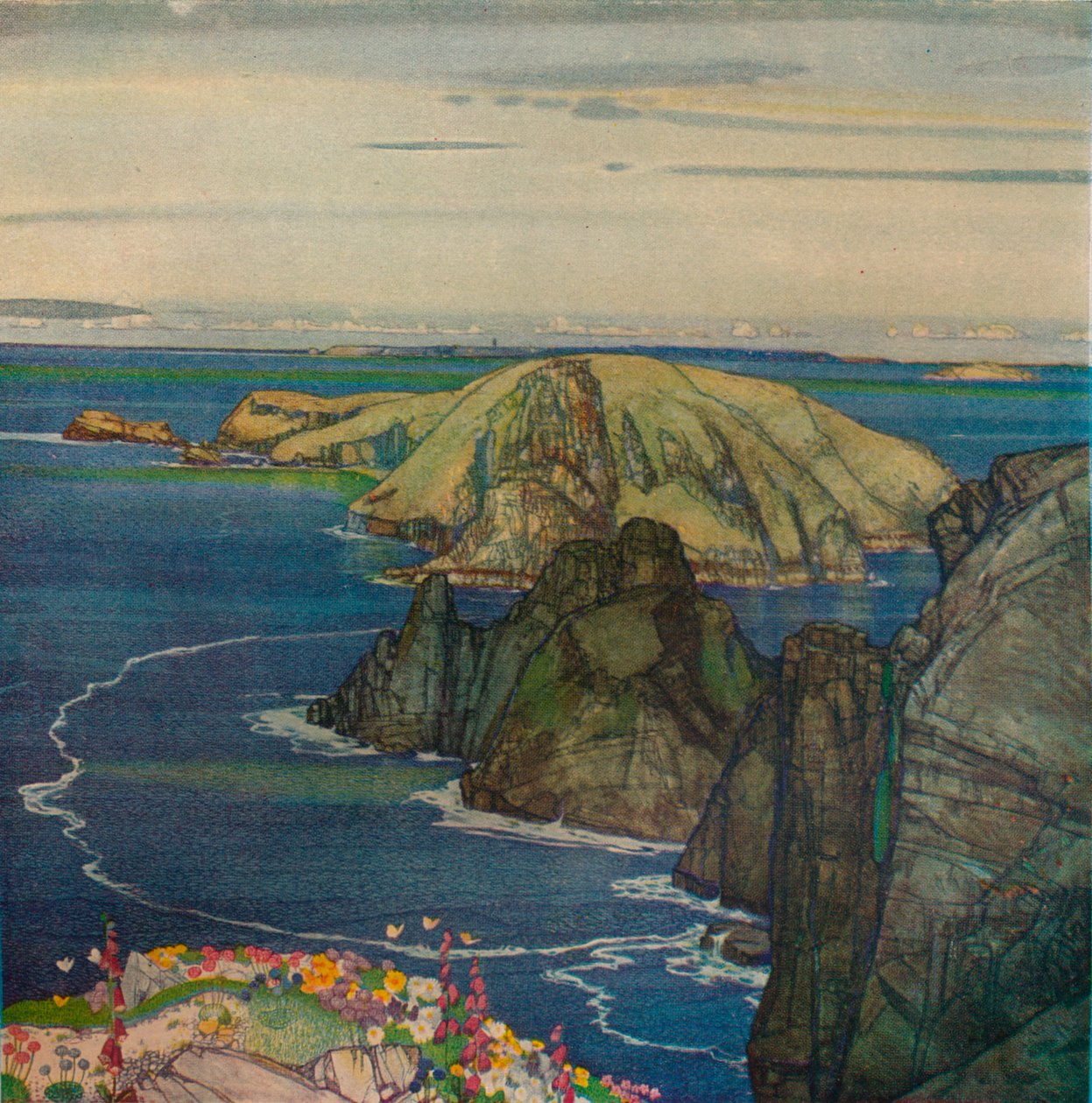 Øen Brecqhou, ud for Sark, c1921 af Edward Reginald Frampton