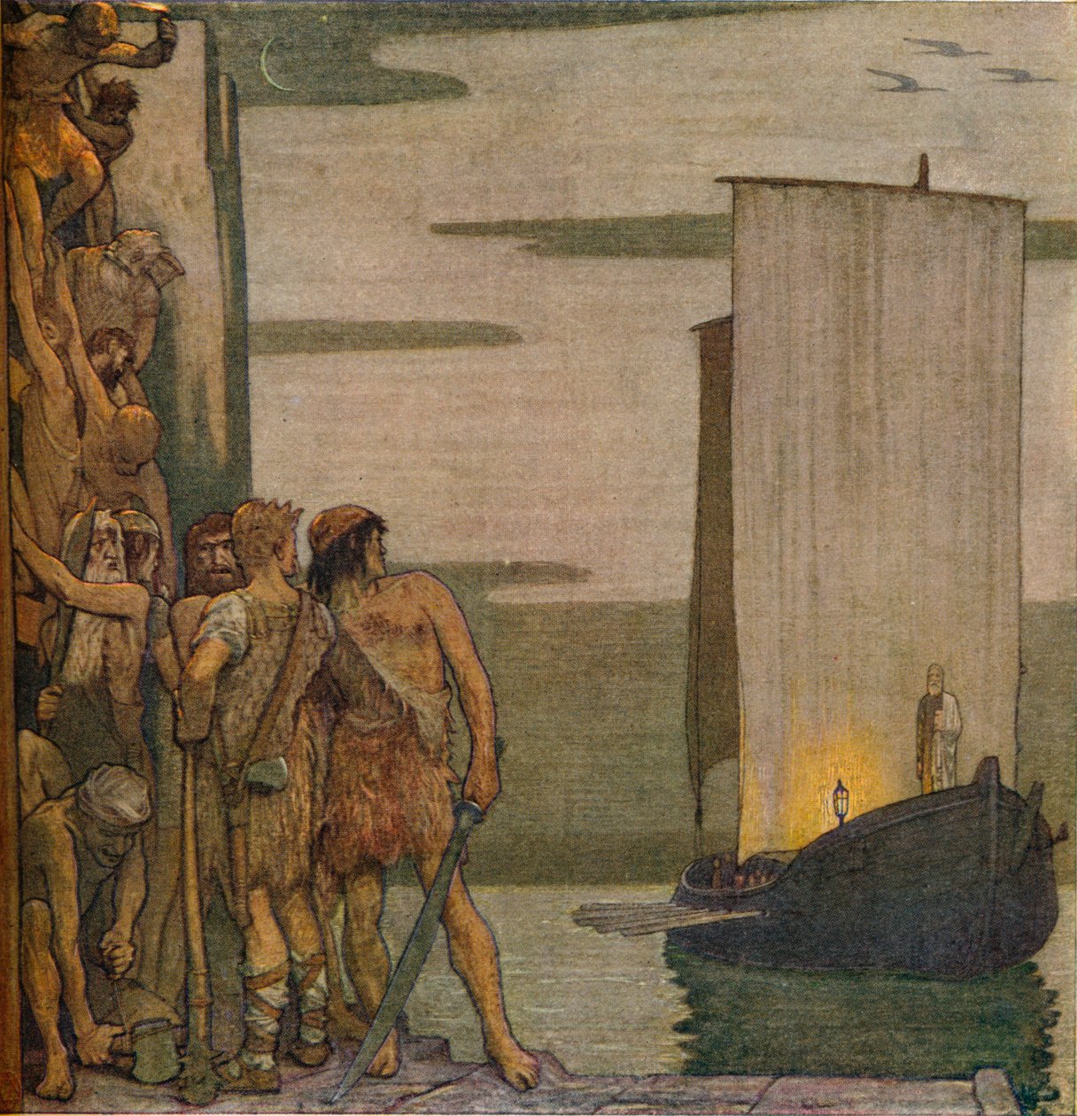 Saint Patricks landing i Irland, c1912, 1914 af Edward Reginald Frampton