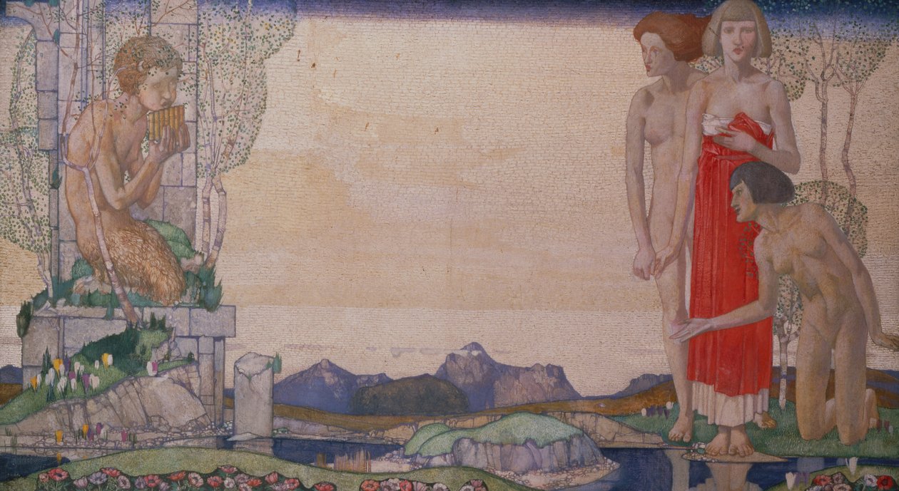The Voice of Pan (olie på lærred) af Edward Reginald Frampton