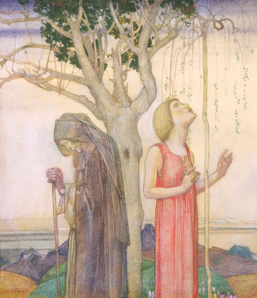 Ungdom og alder, 1923 (ægtempera) af Edward Reginald Frampton