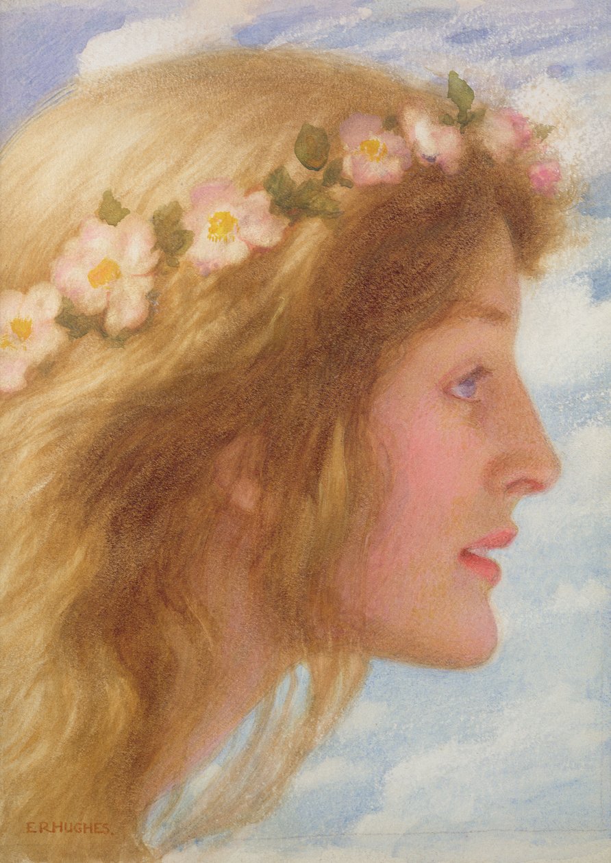 Dag (wc & kropsfarve på papir) (se 48896) af Edward Robert Hughes
