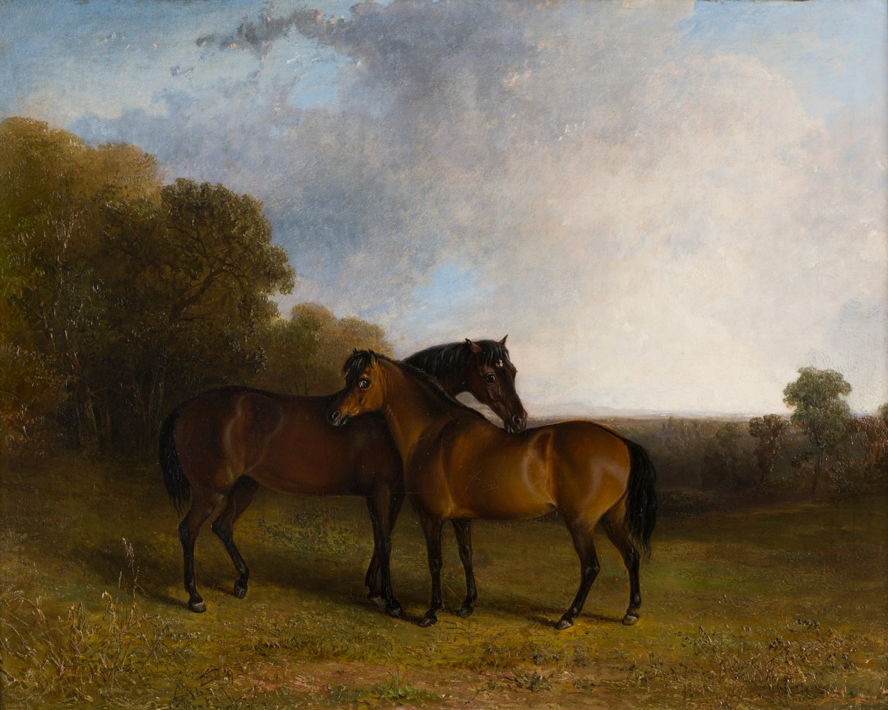 Two Hunters in a Landscape, ca. 1830-99 (olie på lærred) af Edward Robert Smythe