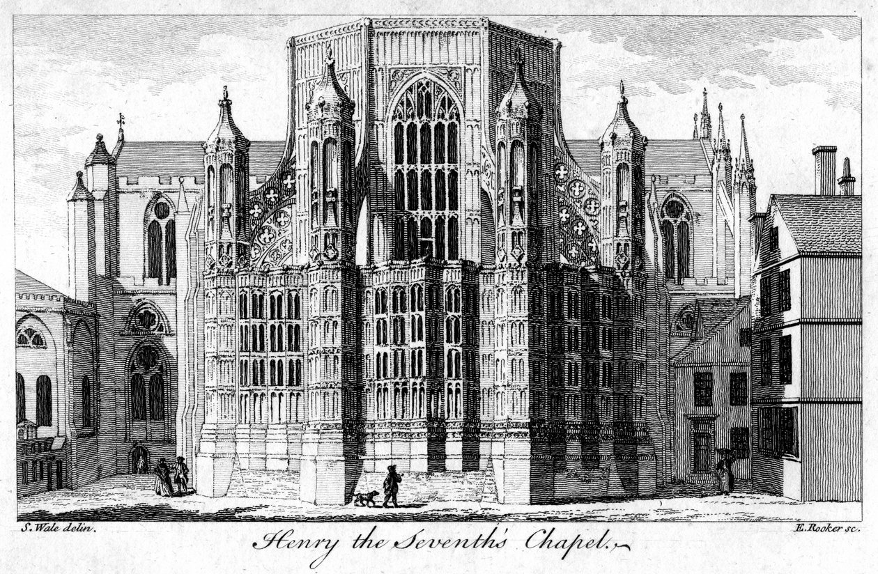 Henry VII Chapel, Westminster Abbey, London, 1700-tallet. af Edward Rooker