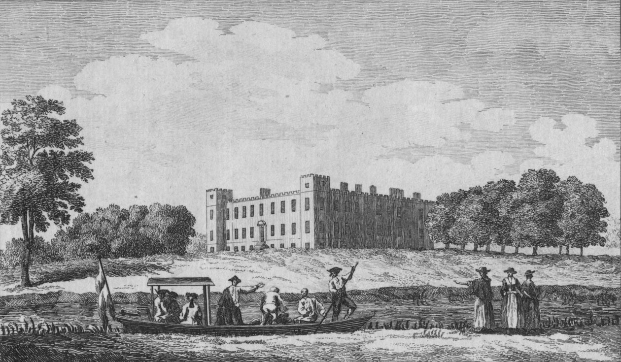 Syon House, set fra overfor Isleworth Church, c1760 af Edward Rooker