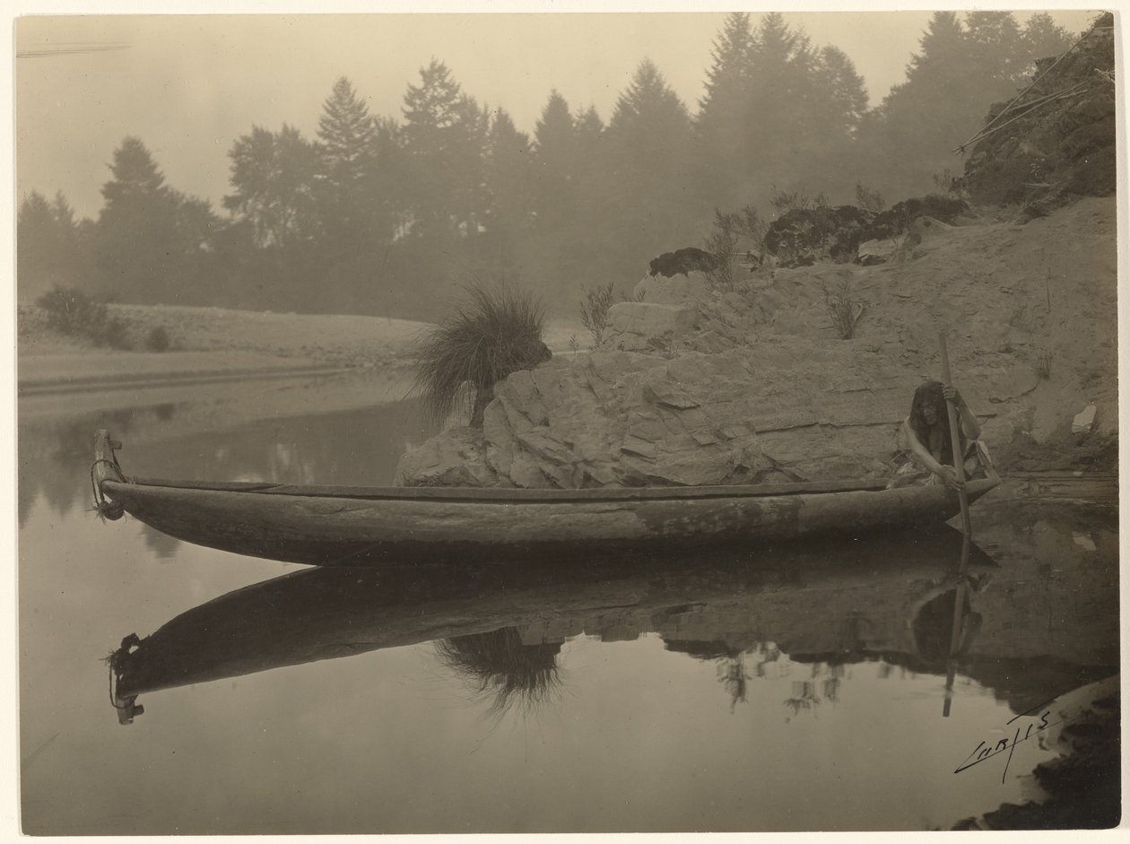 Fiskeri fra kano – Hupa af Edward S. Curtis