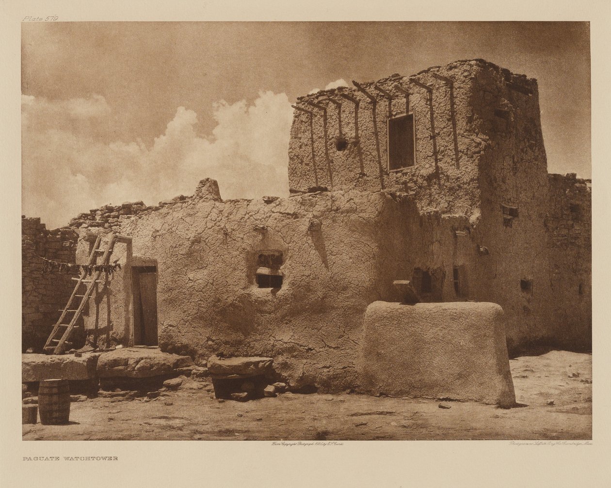 Paguate-vagttårnet af Edward S. Curtis