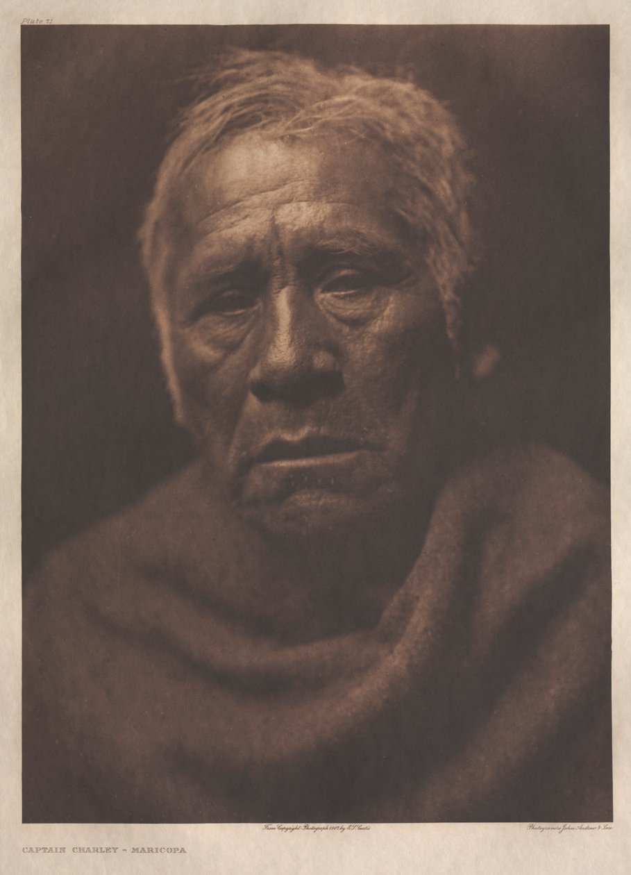 Mappe II, plade 71: Kaptajn Charley - Maricopa af Edward S. Curtis