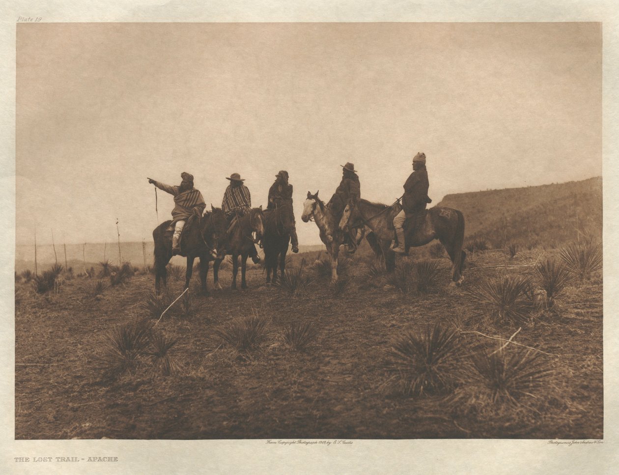Portfolio I, plade 19: Det forsvundne spor-Apache af Edward S. Curtis