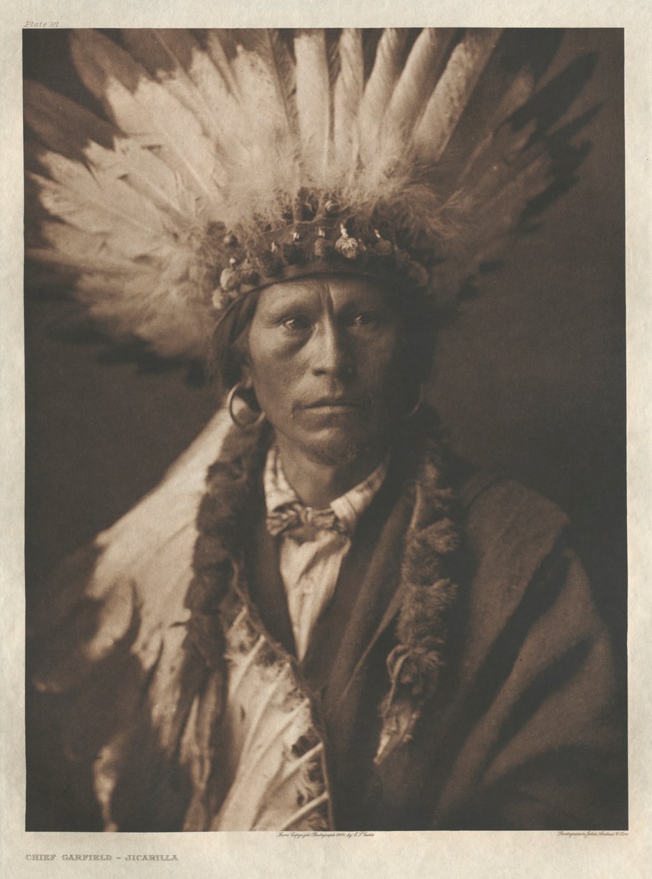 Portfolio I, plade 21: Høvding Garfield-Jicarilla af Edward S. Curtis