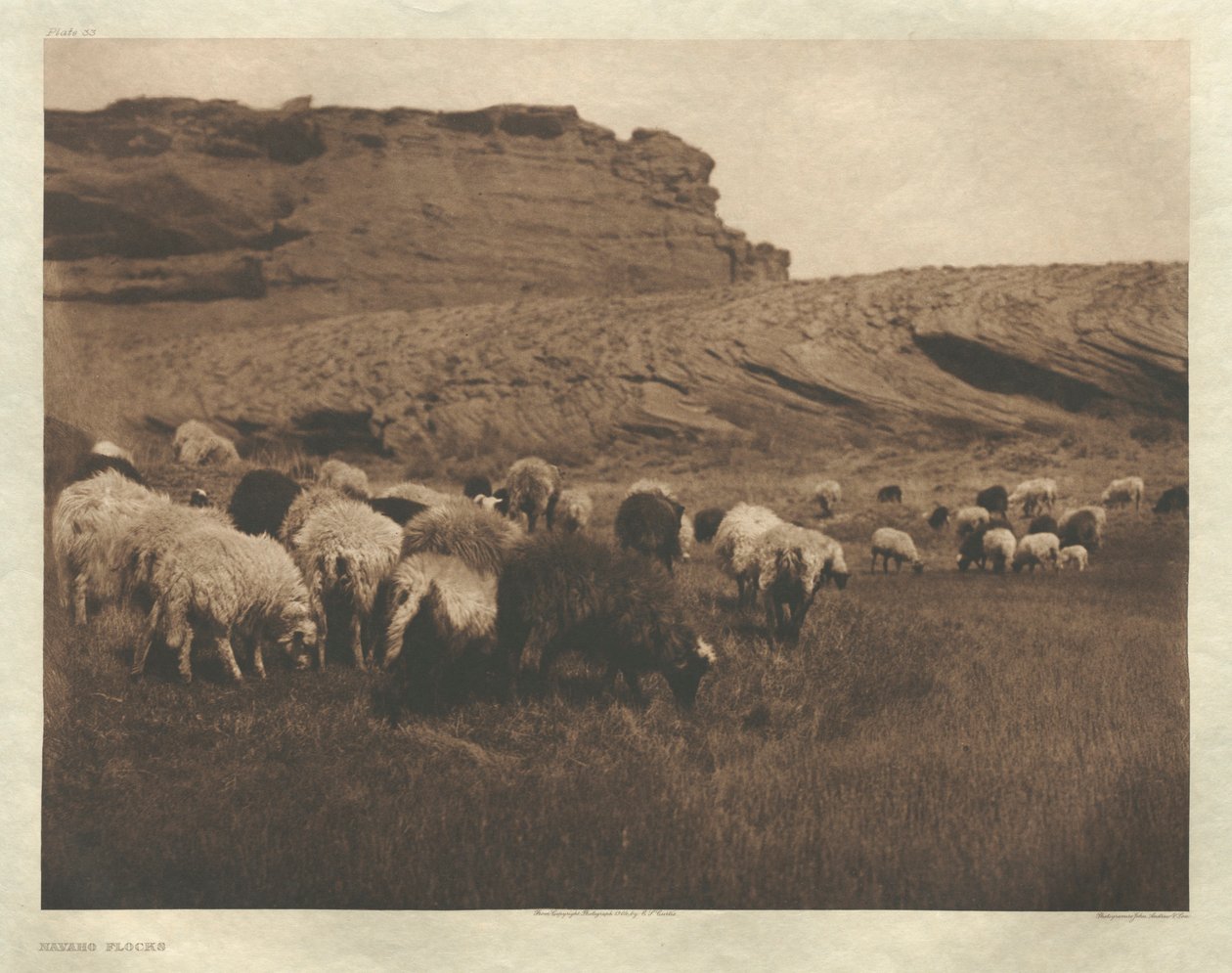 Mappe I, plade 33: Navaho-flokke af Edward S. Curtis