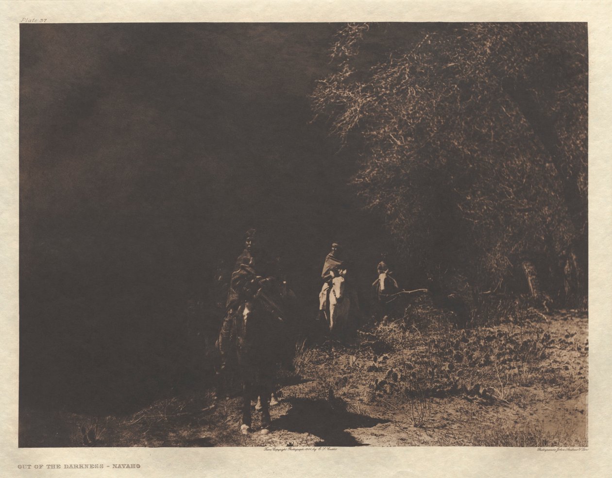 Mappe I, planche 37: Ud af mørket - Navaho af Edward S. Curtis