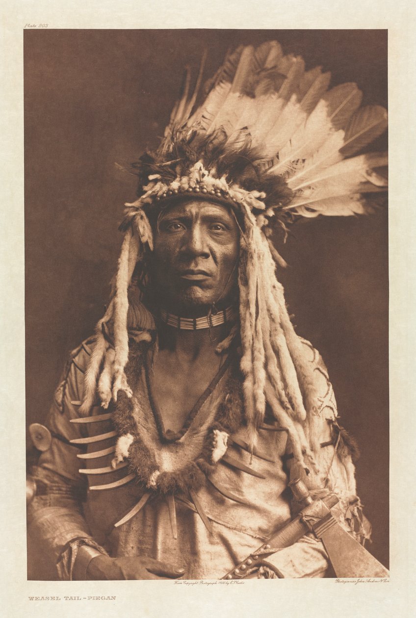 Portfolio VI, Plade 203: Væselhale - Piegan af Edward S. Curtis