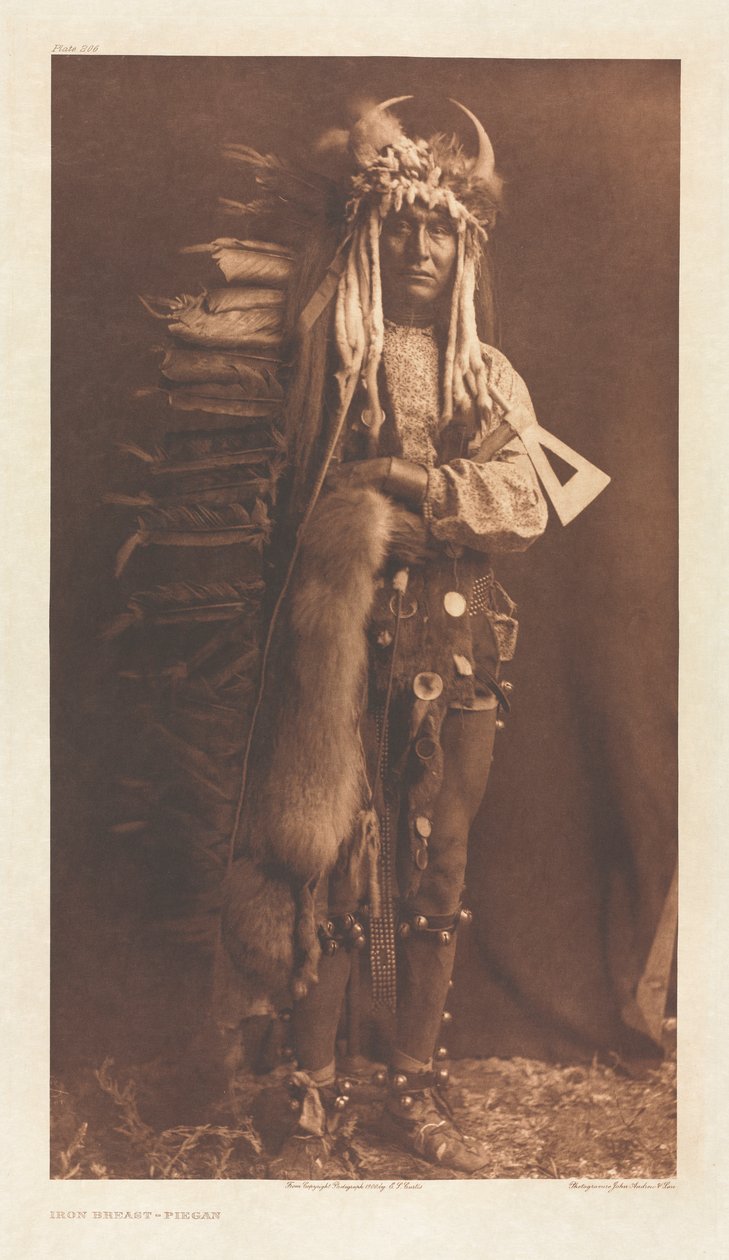 Portfolio VI, Plade 206: Jernbryst - Piegan af Edward S. Curtis