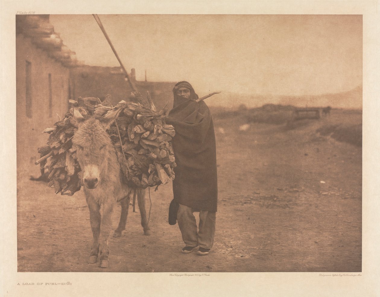 Mappe XVII, planche 608: En ladning brændstof - Zuñi af Edward S. Curtis