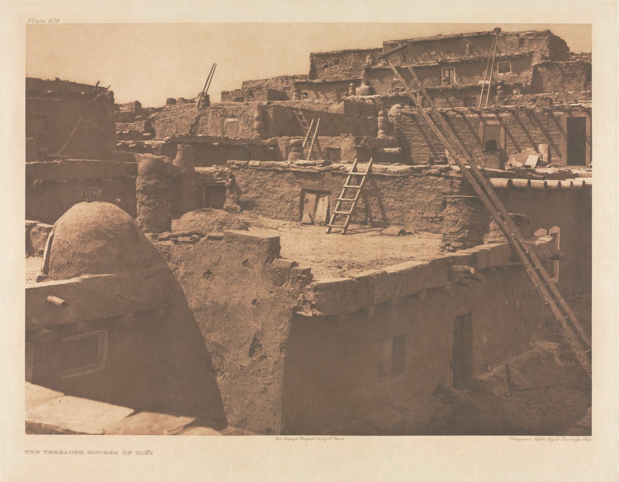 Mappe XVII, planche 609: Terrassehusene i Zuñi af Edward S. Curtis