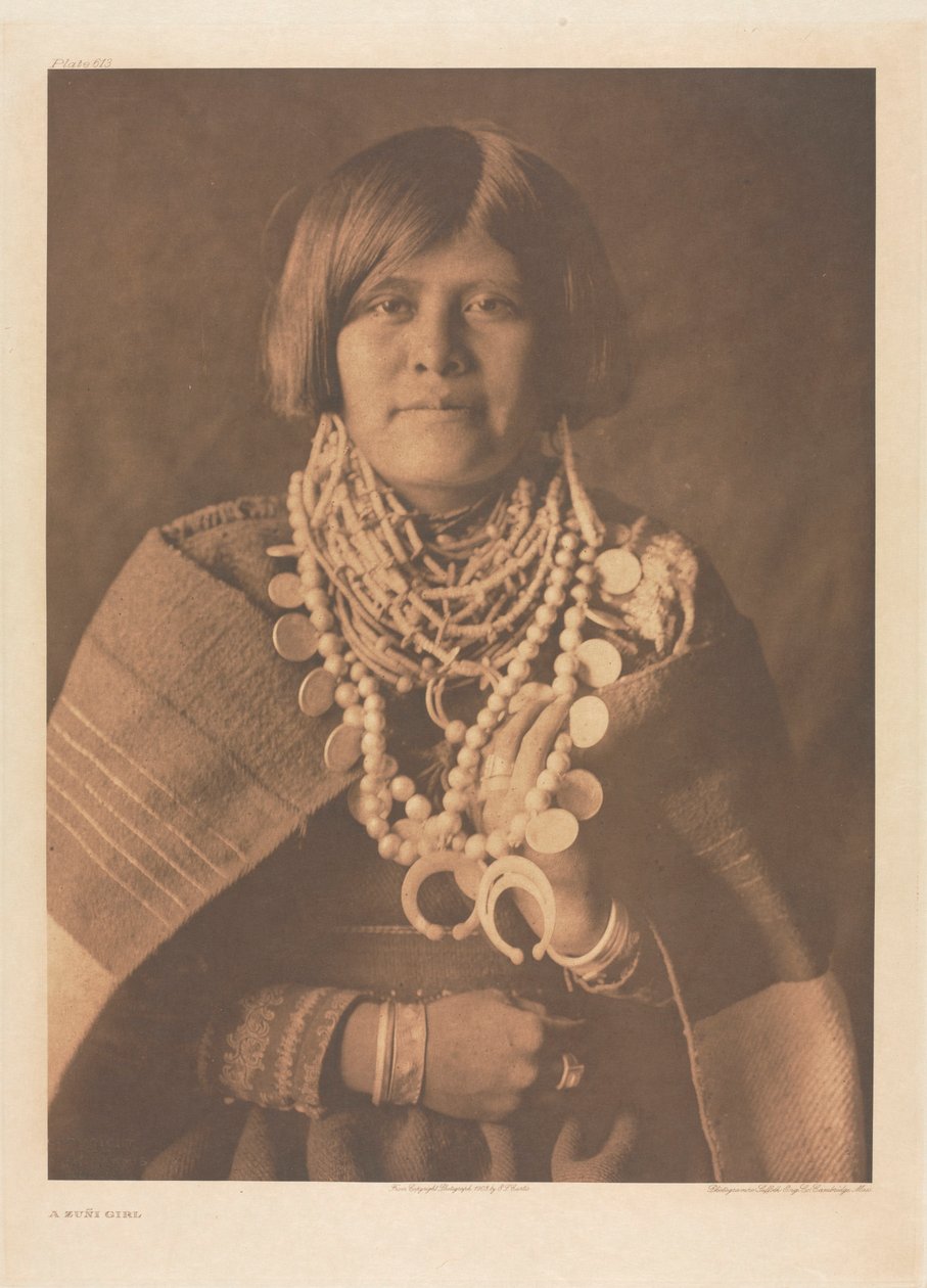 Mappe XVII, plade 613: En Zuñi-pige af Edward S. Curtis