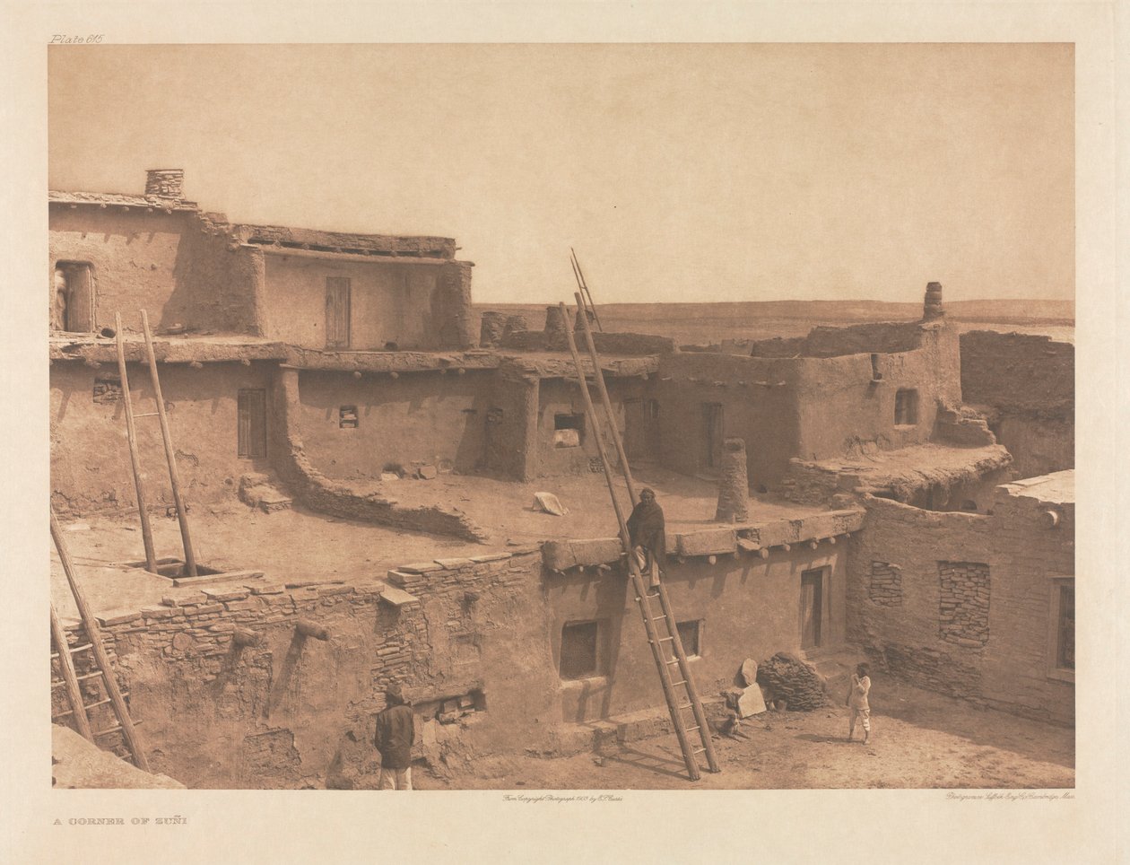 Mappe XVII, plade 615: Et hjørne af Zuñi af Edward S. Curtis