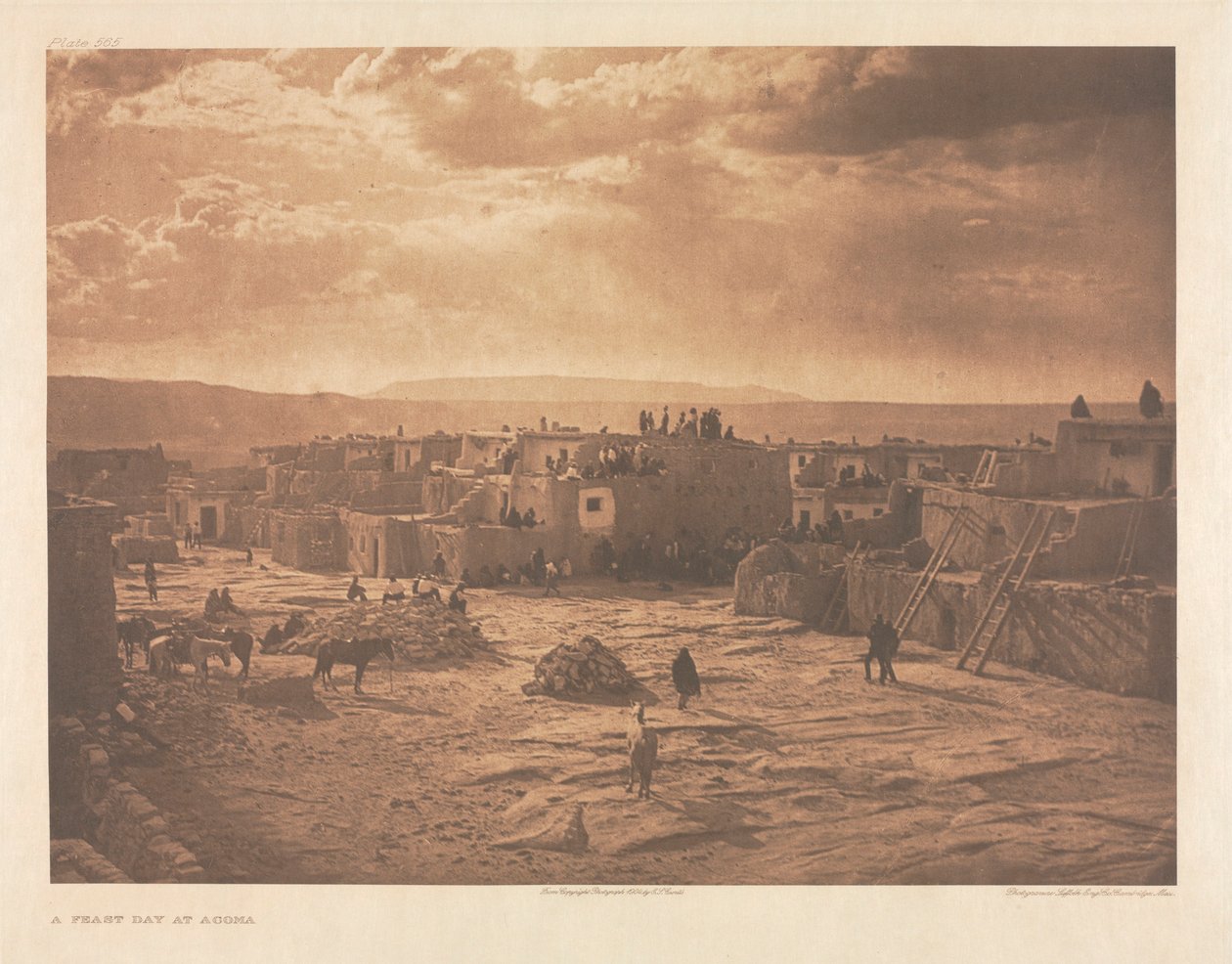 Mappe XVI, plade 565: En festdag i Acoma af Edward S. Curtis