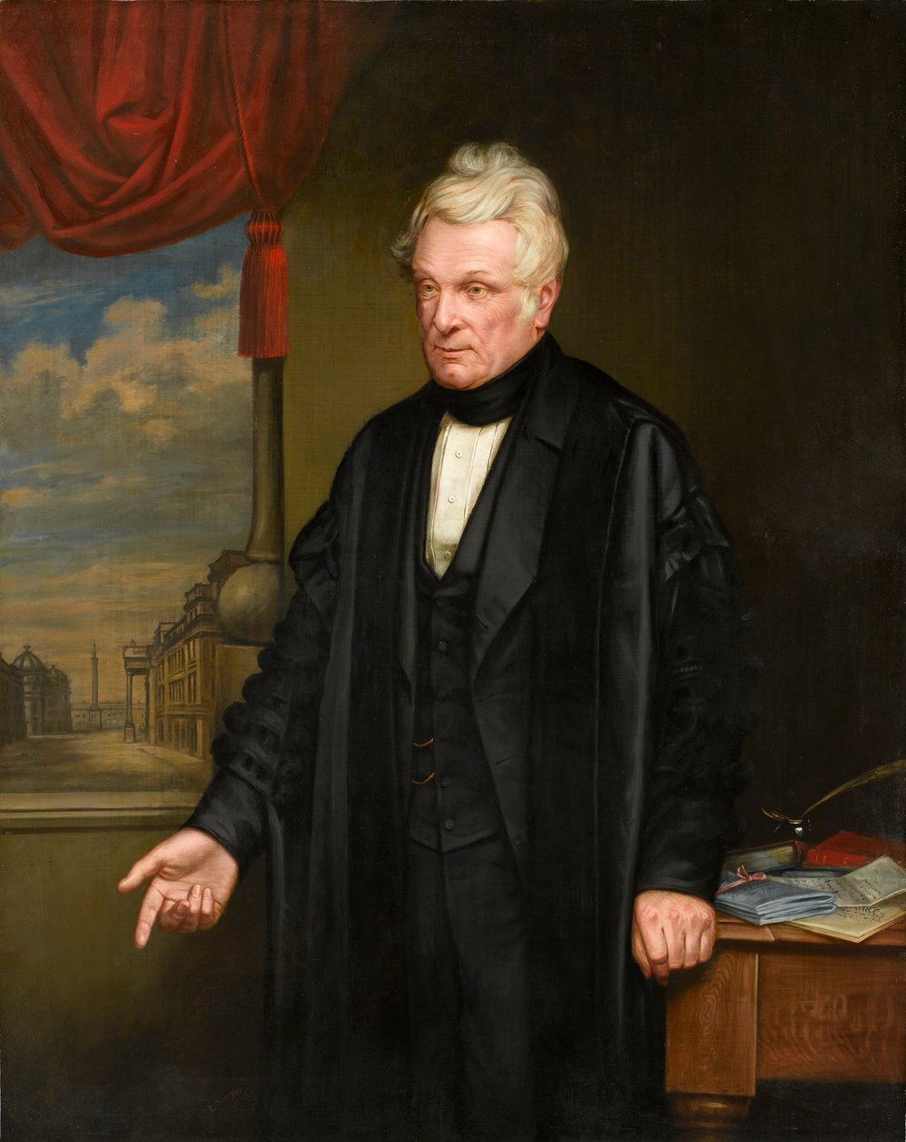 Portræt af John Clayton, engelsk advokat og arkæolog, 1863 af Edward Sawyer