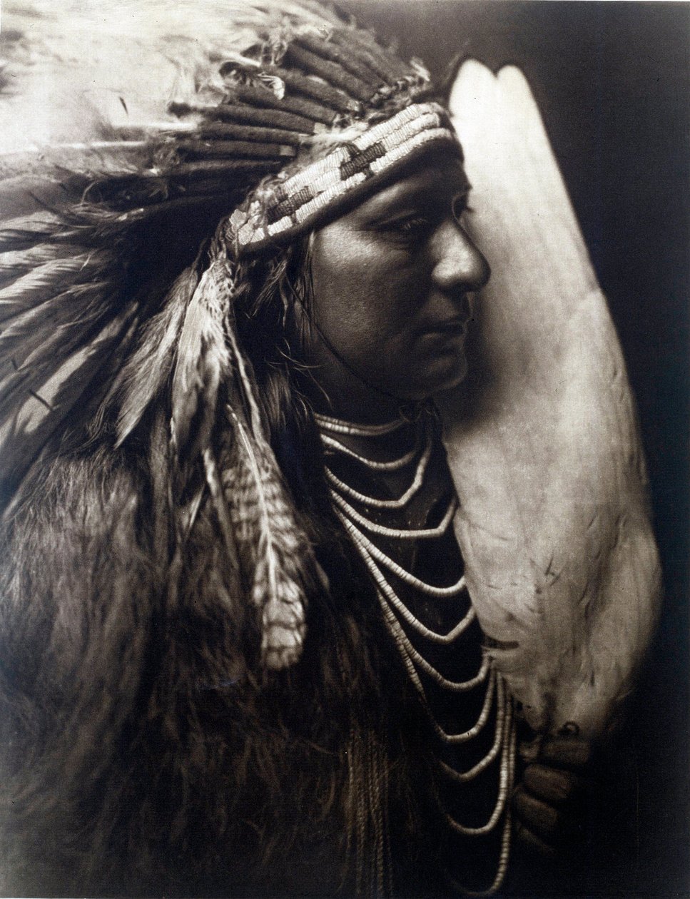 Amerikanske indianere: Portræt af en indianer af Perce Nose Tribe af Edward Sheriff Curtis