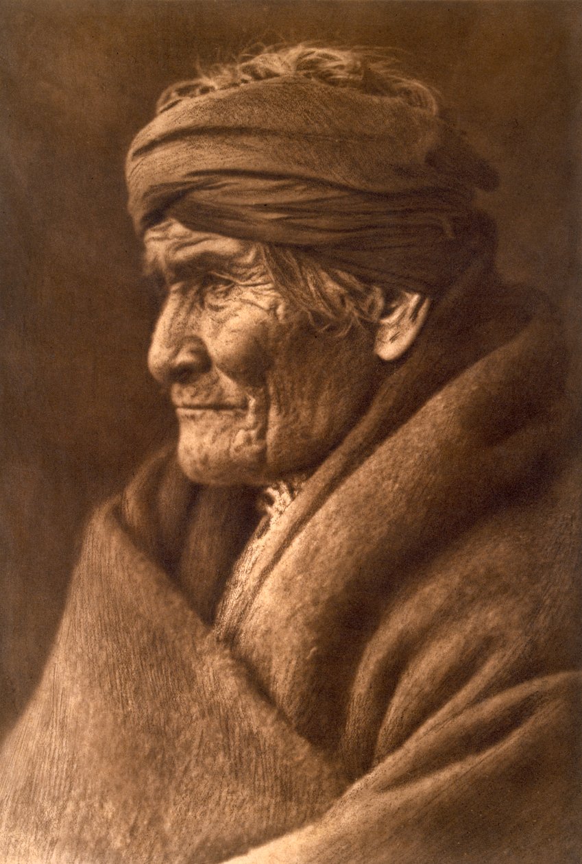 Geronimo, chef for Apache, som en gammel mand i 1907 (fotogravure) af Edward Sheriff Curtis
