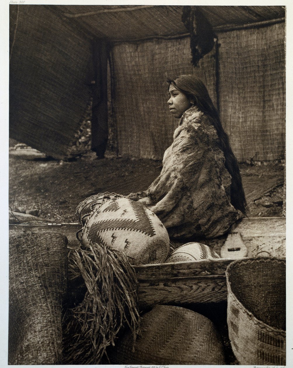 Indians of America: en ung indisk pige, datter af høvdingen for Skokomish-stammen af Edward Sheriff Curtis