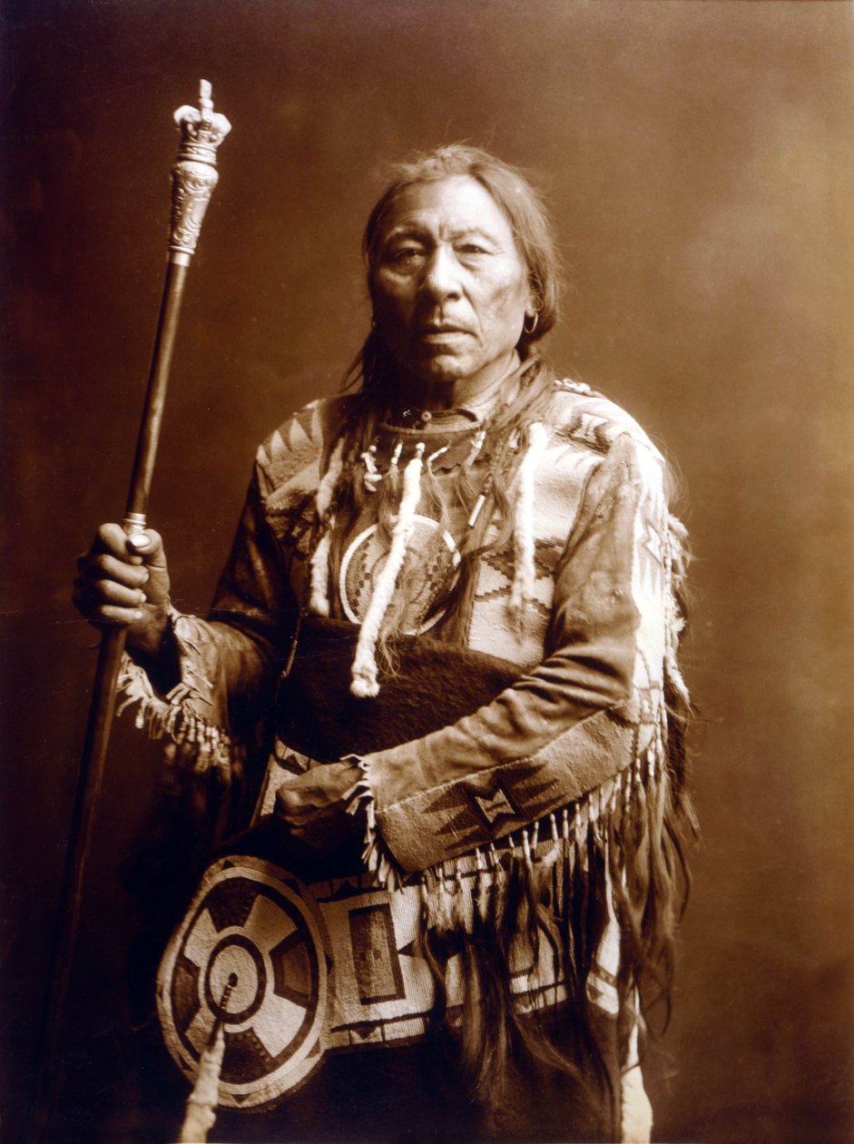 Running Rabbit (Aatsista-Mahkan 1833-1911), Blackfeet Indian, ca. 1900, foto Edward S. Curtis af Edward Sheriff Curtis