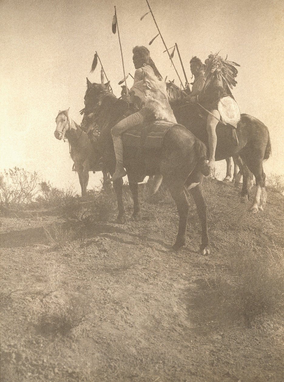 Spirit of the Past (platintryk på kraftigt tekstureret papir) af Edward Sheriff Curtis