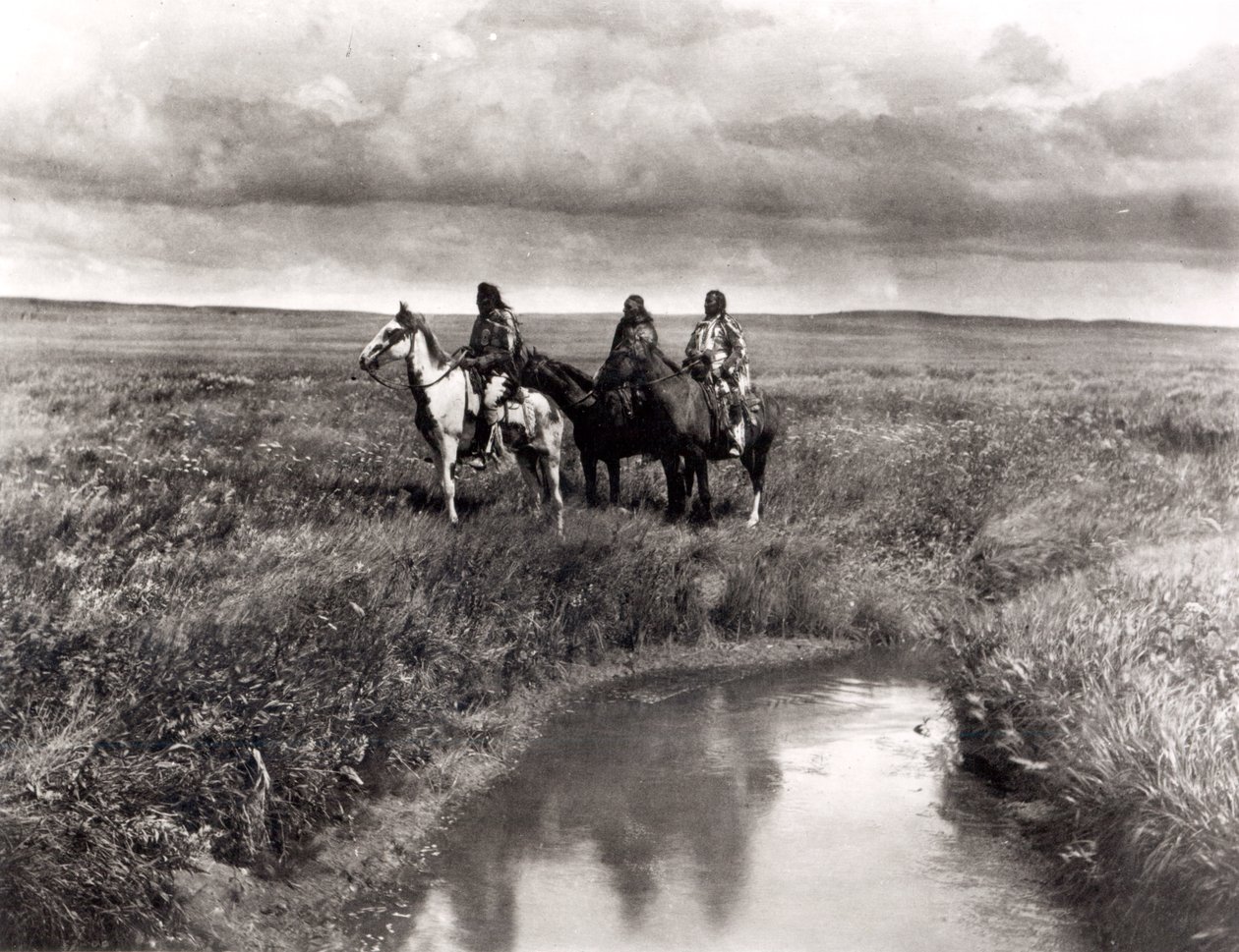 Three American Indian Chiefs, ca. 1900 (fotogravure) (s/h foto) af Edward Sheriff Curtis
