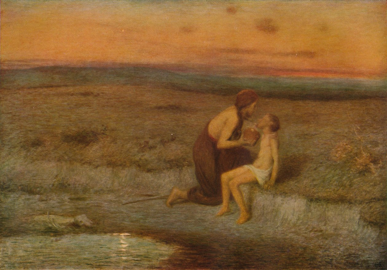 Hagar og Ismael, c1800-tallet af William Edward Stott