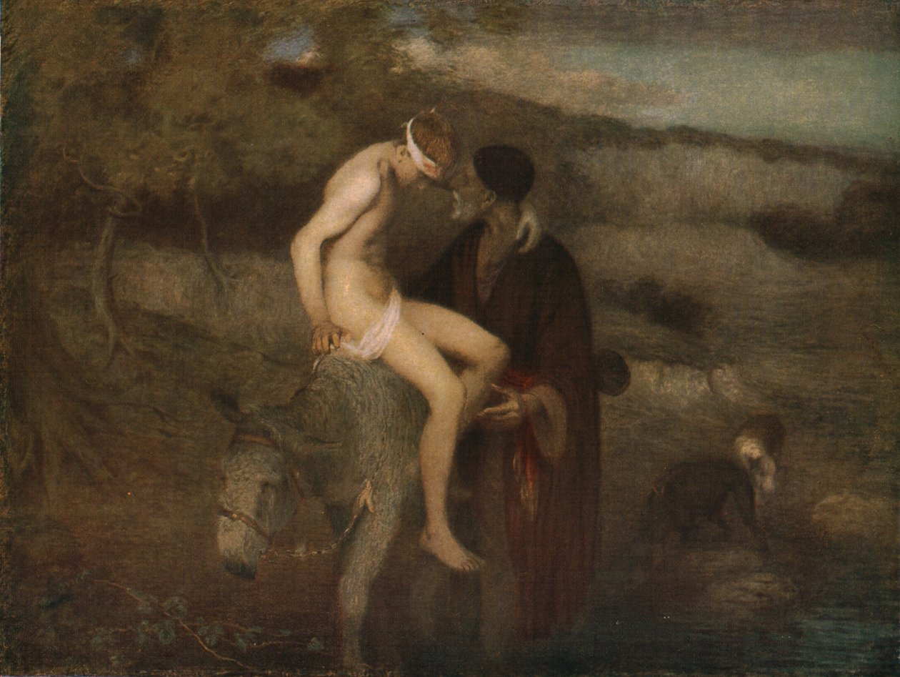 Den barmhjertige samaritaner, c1890, c1930. af William Edward Stott
