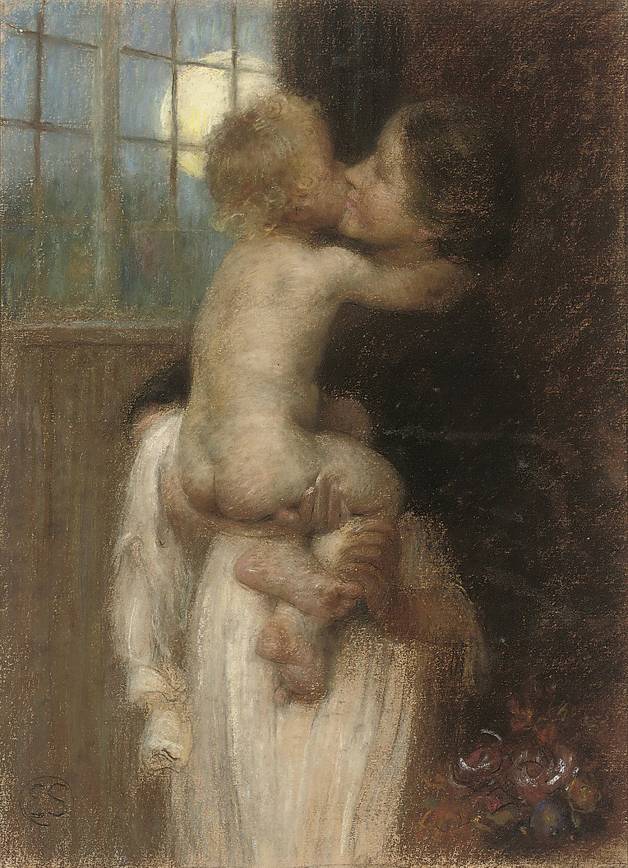 Kysset, ca. 1910. af Edward Stott