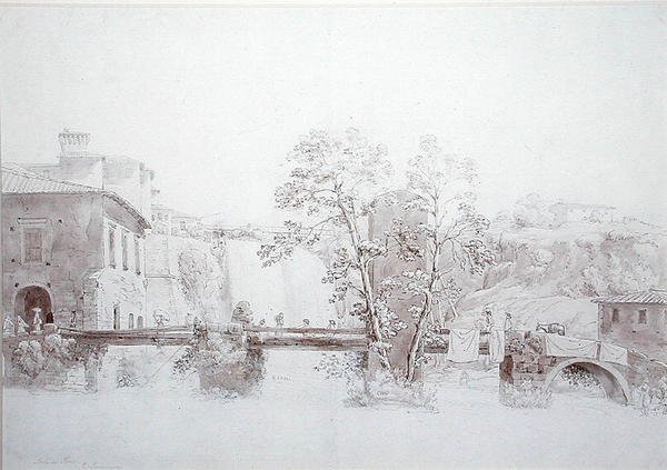 Isola di Sora (pen & blæk & vask på papir) af Edward Swinburne