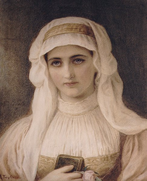 Hendes første nadver (akvarel) af Edward Tayler