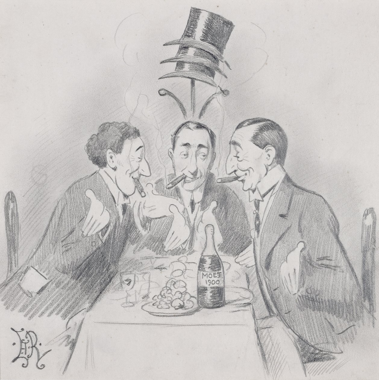 A Celebrated Luncheon a Trois (The Three Isaacs) 1900 af Edward Tennyson Reed