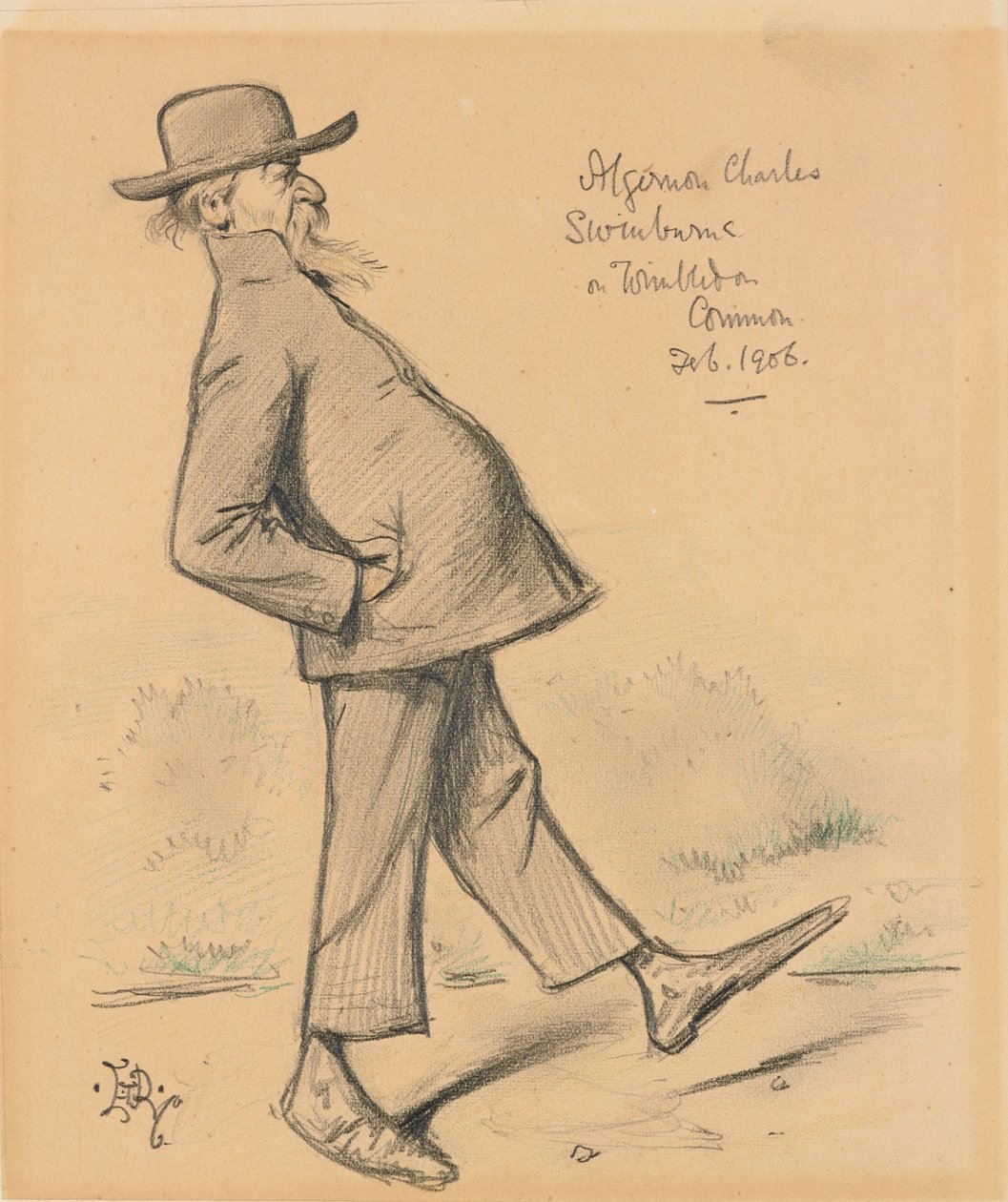 Algernon Charles Swinburne på Wimbledon Common, 1906 af Edward Tennyson Reed